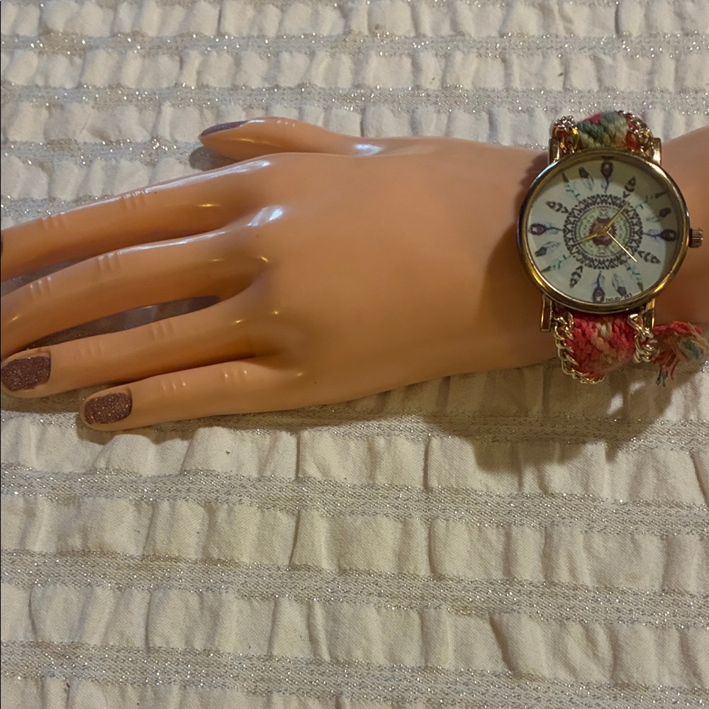 Multicolor Woven Women's Watch-new battery installed